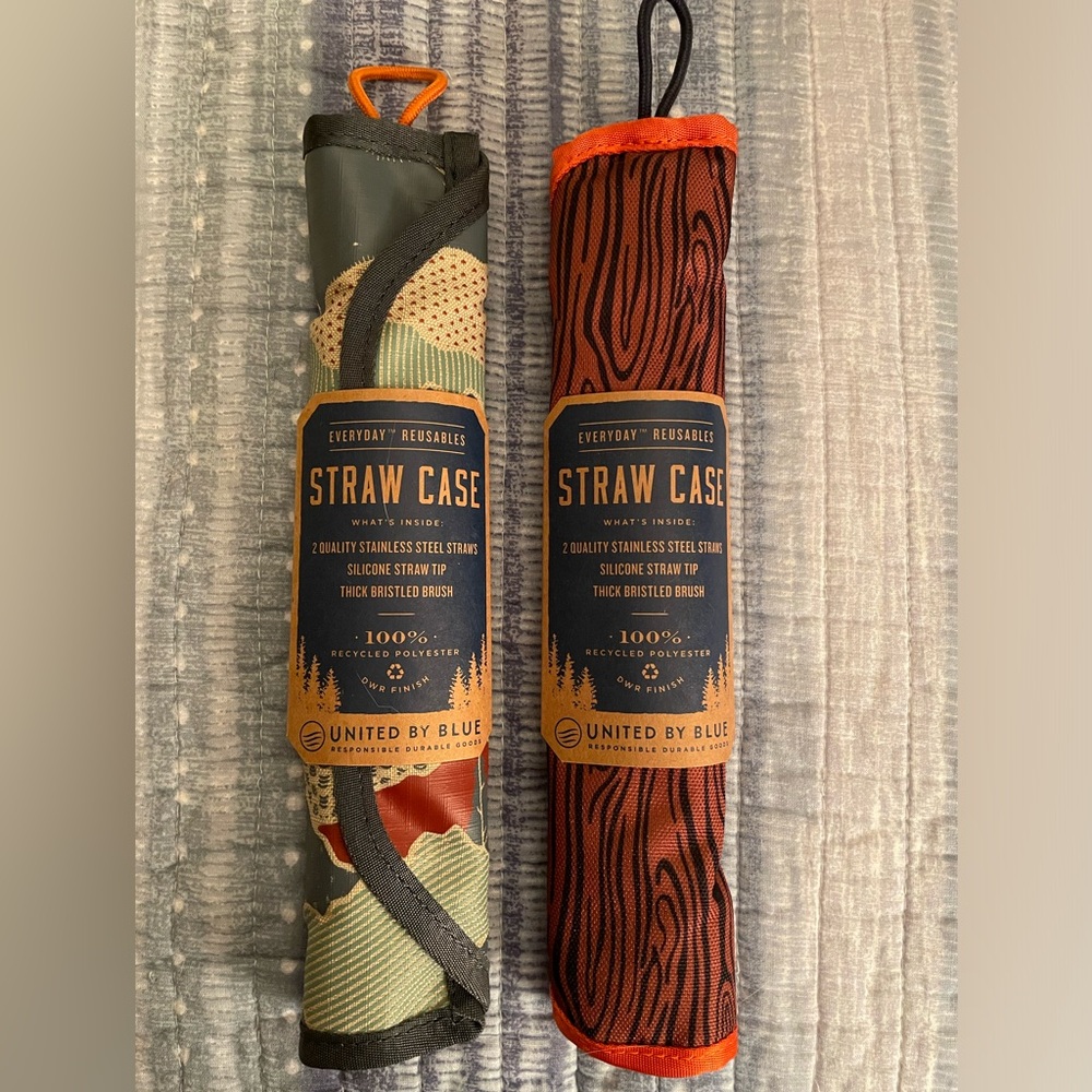 New United By Blue 2 Sets Reusable Straw Stainless Steel Silicone